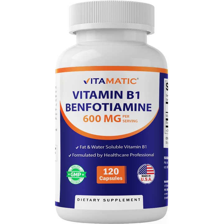 Vitamatic Benfotiamine 300mg + Vitamin B1 300 mg-120 Capsule for wholesale by Vitamatic