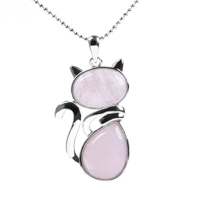 Mio Queena - Wholesale Pendant/Charm Necklace - Natural Stone Cat-shaped Pendant Necklace - CS4