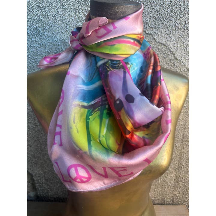 A Rare Bird Shop - Wholesale Scarf - Women's - Peace, Love, and Hearts Wild Rag