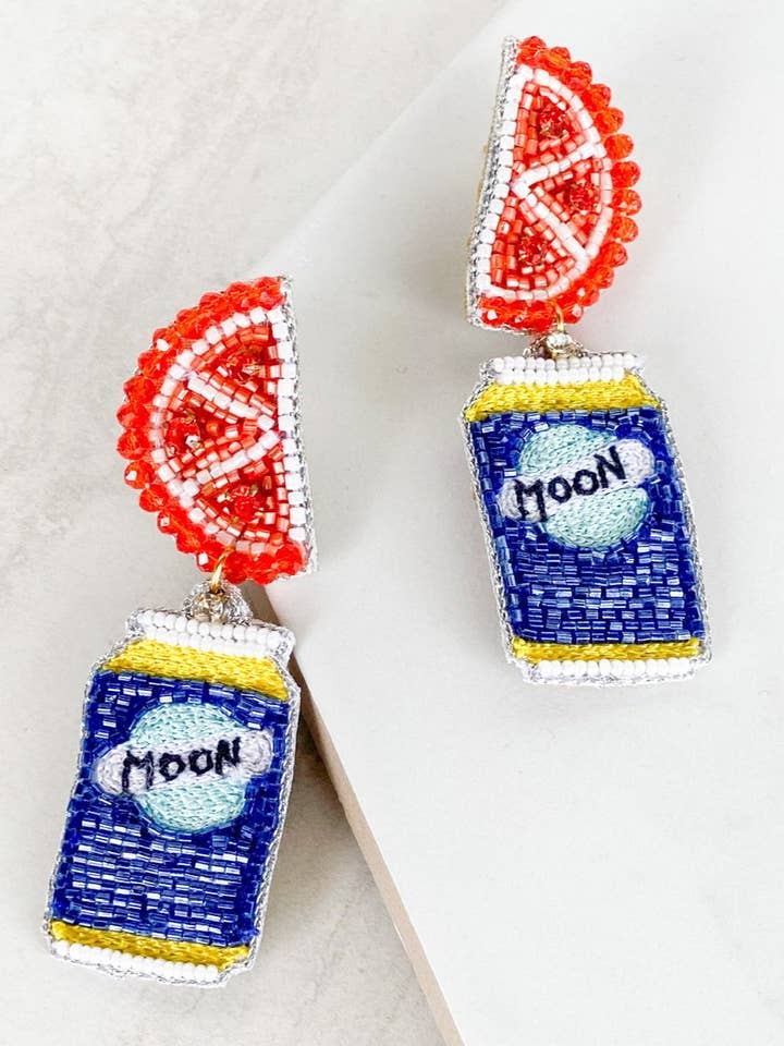 Boucles d'oreilles Bière Luna Azul pour la vente par Dos Femmes