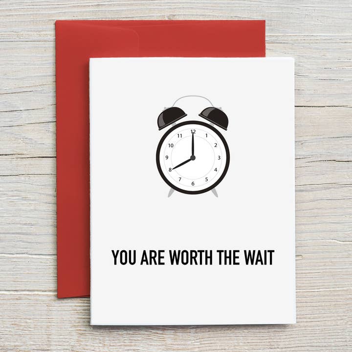 Carte « Vous valez la peine d'attendre » pour la vente par Pentionery