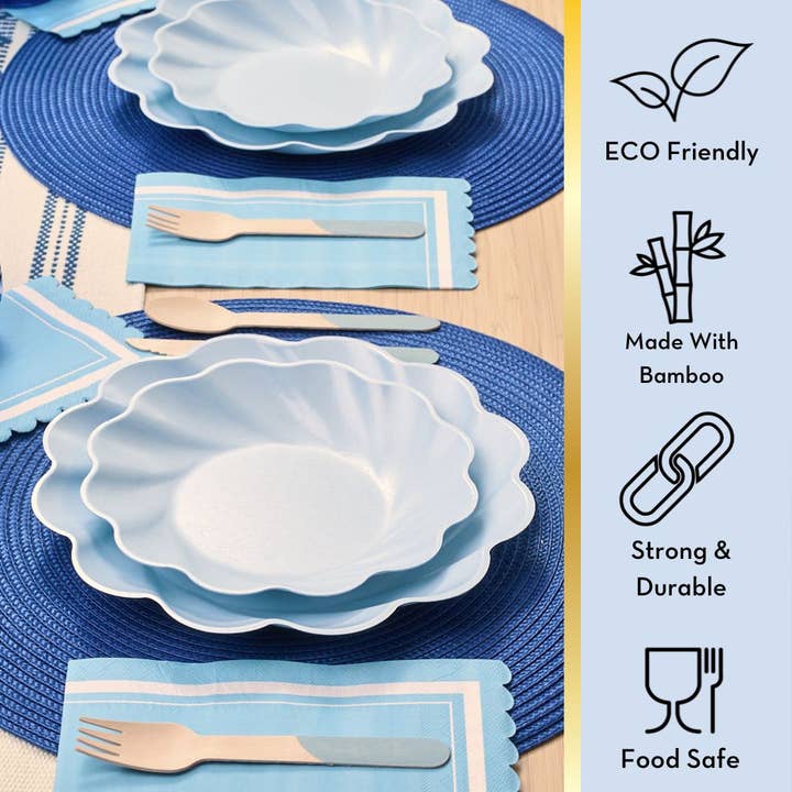 Sophistiplate - Wholesale Disposable Plate - Simply Eco Extra Large Plate- Sky Blue/8pk