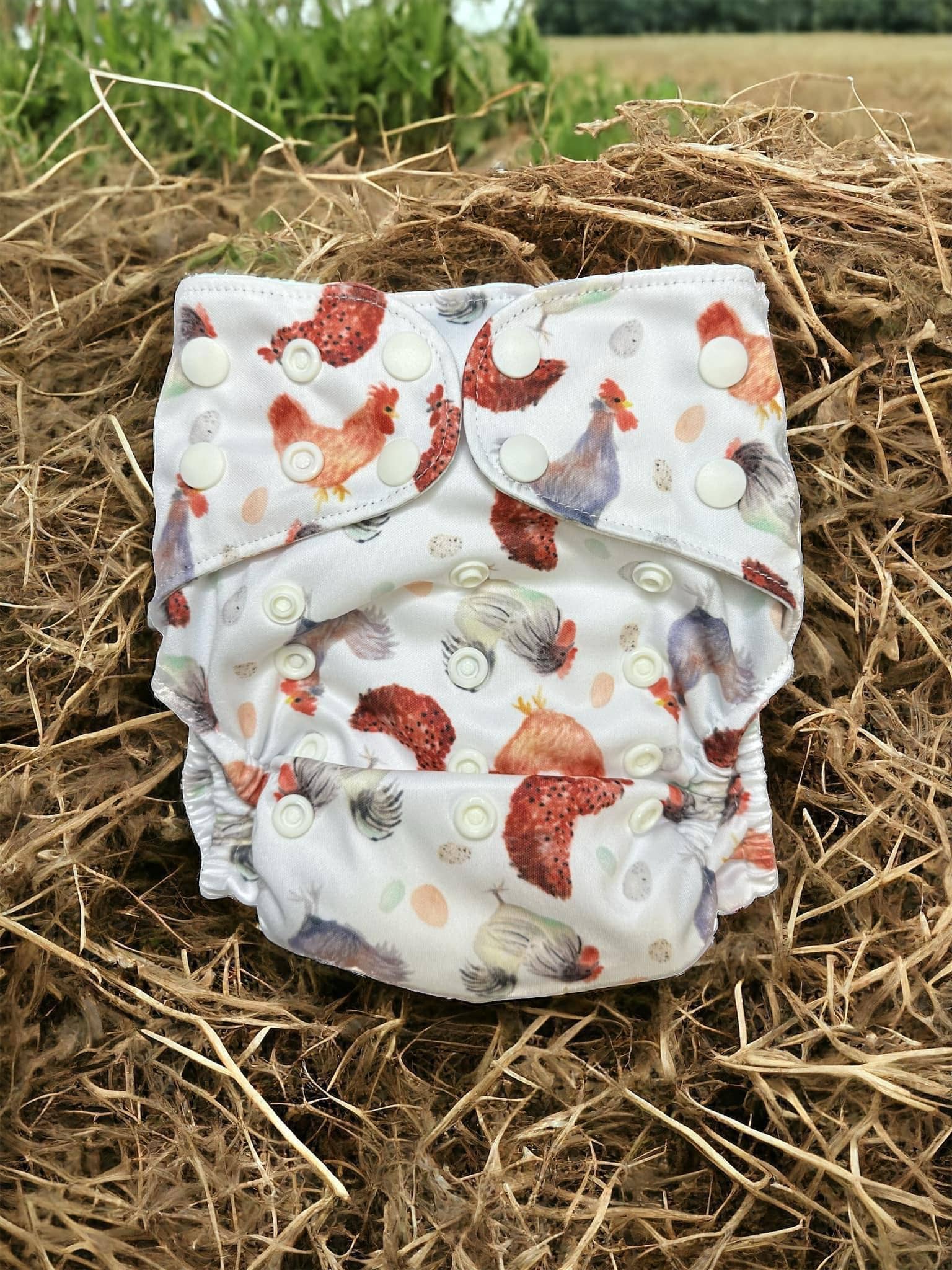 Moon & Chief, LLC - Venta al por mayor Pañales de tela - Bebés - Paño ecológico TOA con diseño de gallinas - Feelin' Clucky5