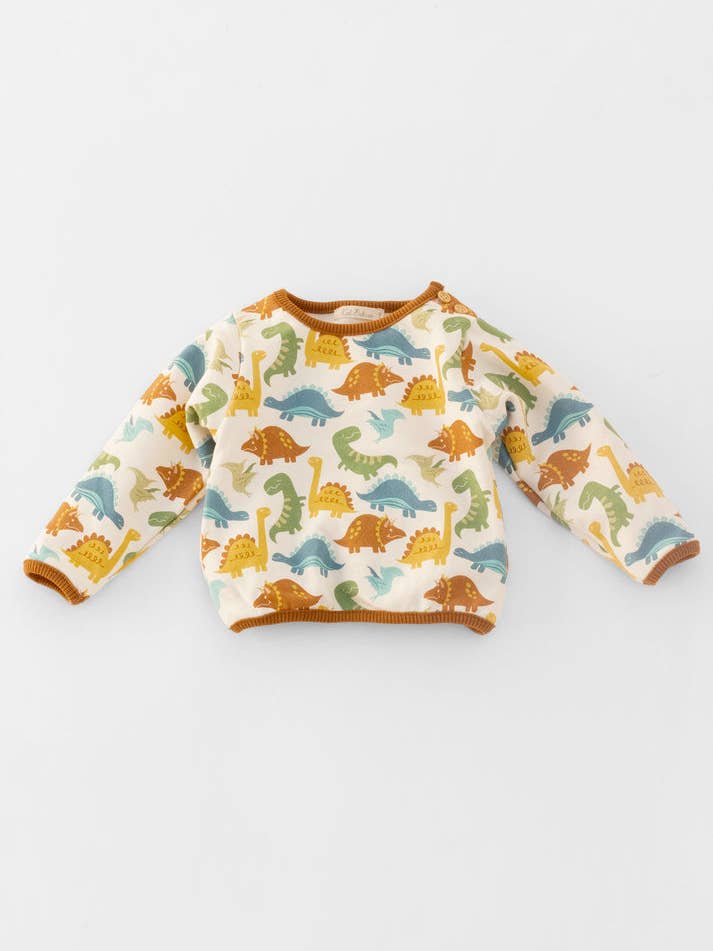 Camisola Orgânica Dinossauros por atacado de Kal Babies