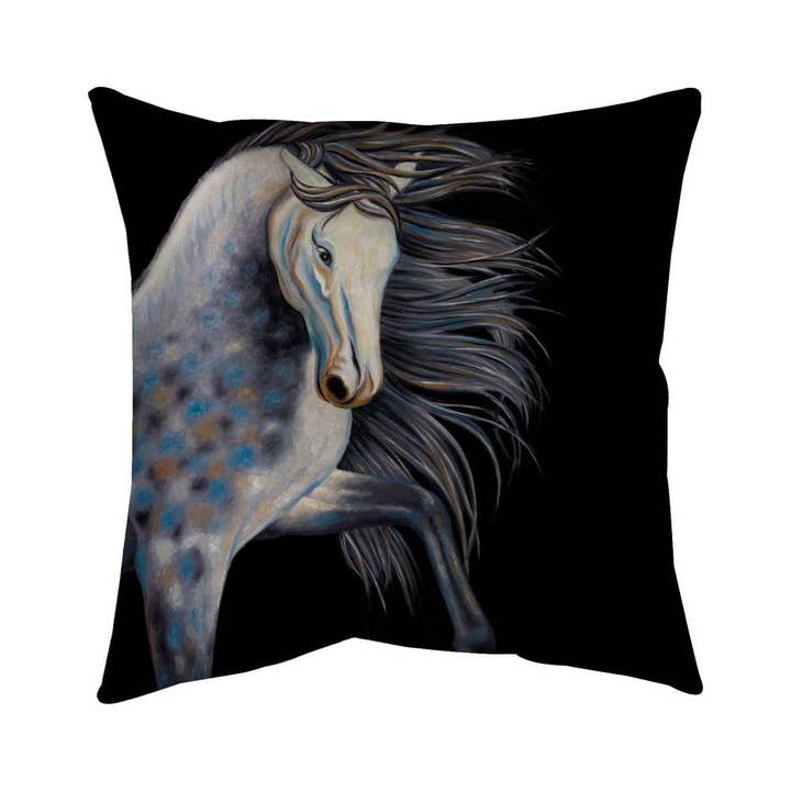 Abstract Horse Blue Western Farm Animals Pillow - Home Decor for wholesale by BEGIN HOME DECOR