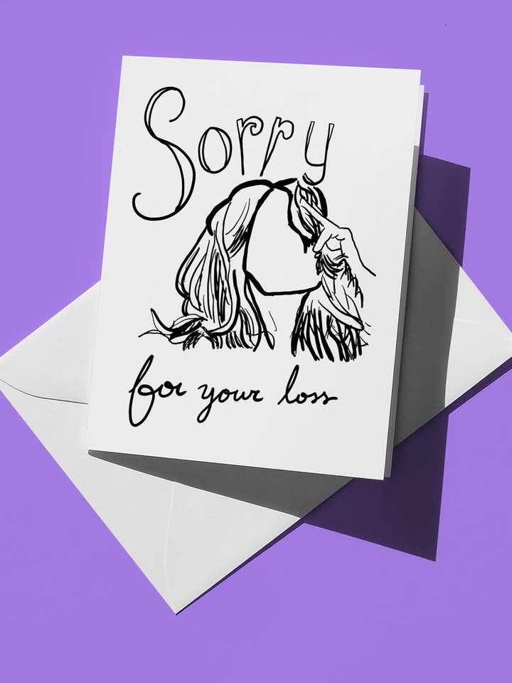 Simple Sorry For Your Loss Sketch | Greeting Card for Grieving Loved Ones for wholesale by semiserious studio
