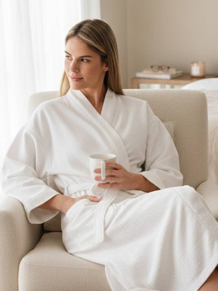 Bademantel - Weißer Weidengeflecht für den Großhandel von Jacaranda Living