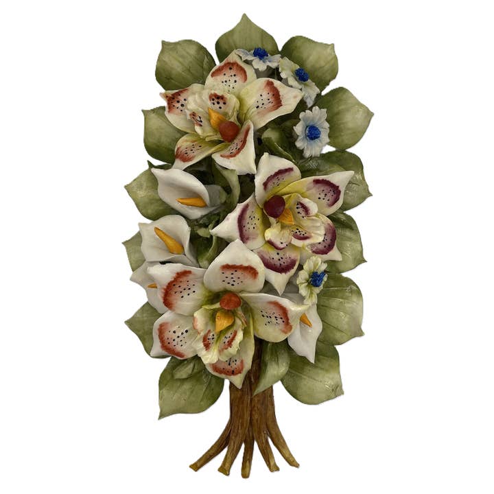 AF12 - Ramo de flores e copos-de-leite em porcelana Made In Italy por atacado de LUEM ART ceramiche e porcellane di Capodimonte Made In Italy