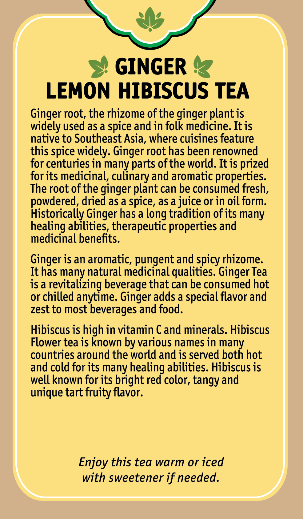 Herbal Cup Tea - Wholesale Health/Detox Tea - Ginger Lemon Hibiscus Tea 3