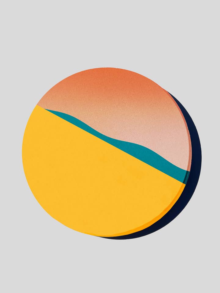 Sunrise – Soft Peach & Blush Abstract Coasters (4 pcs) for wholesale by Art On All Forms