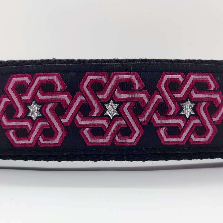 Magenta & Powder Pink Geometric Knot with Silver Star for wholesale by Collars for Kings