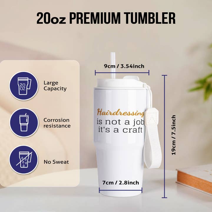 3dRose - Wholesale Insulated Mug/Tumbler - 3dRose, Text of Hairdressing is not a job,its a craft, Tumbler1