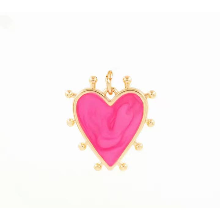 Pink Marbled Heart Charm for wholesale by Deep South Originals Inc.