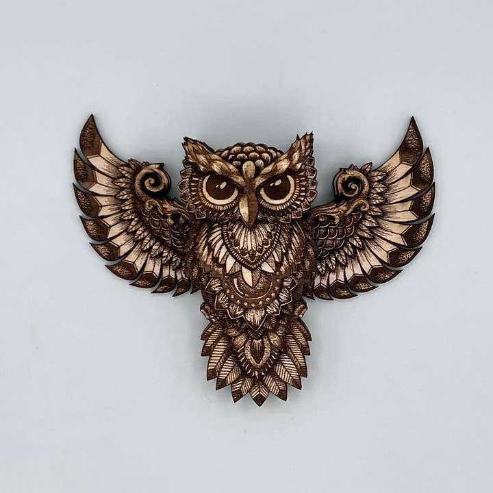 Lexo Creations - Vente Décoration murale - Hibou, bois multicouche9