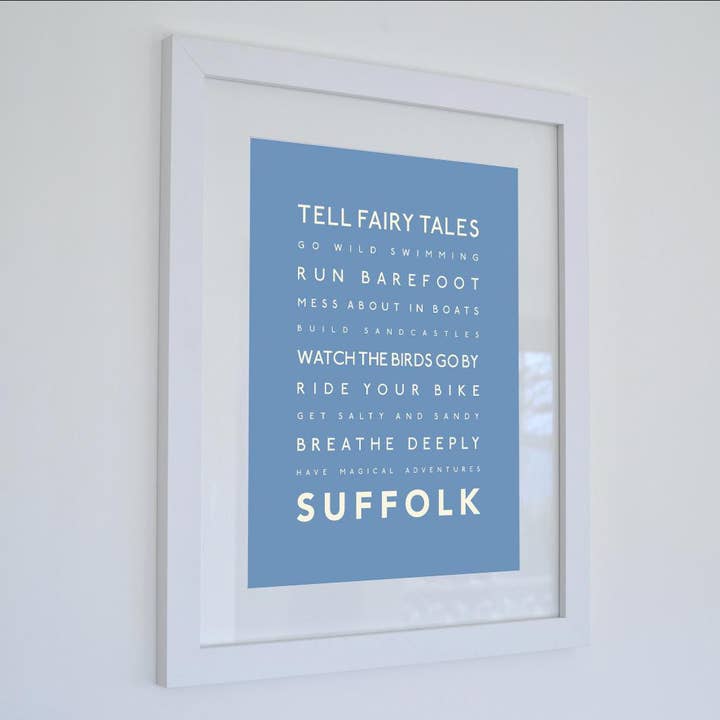 Typografischer Druck aus Suffolk für den Großhandel von SeaKisses