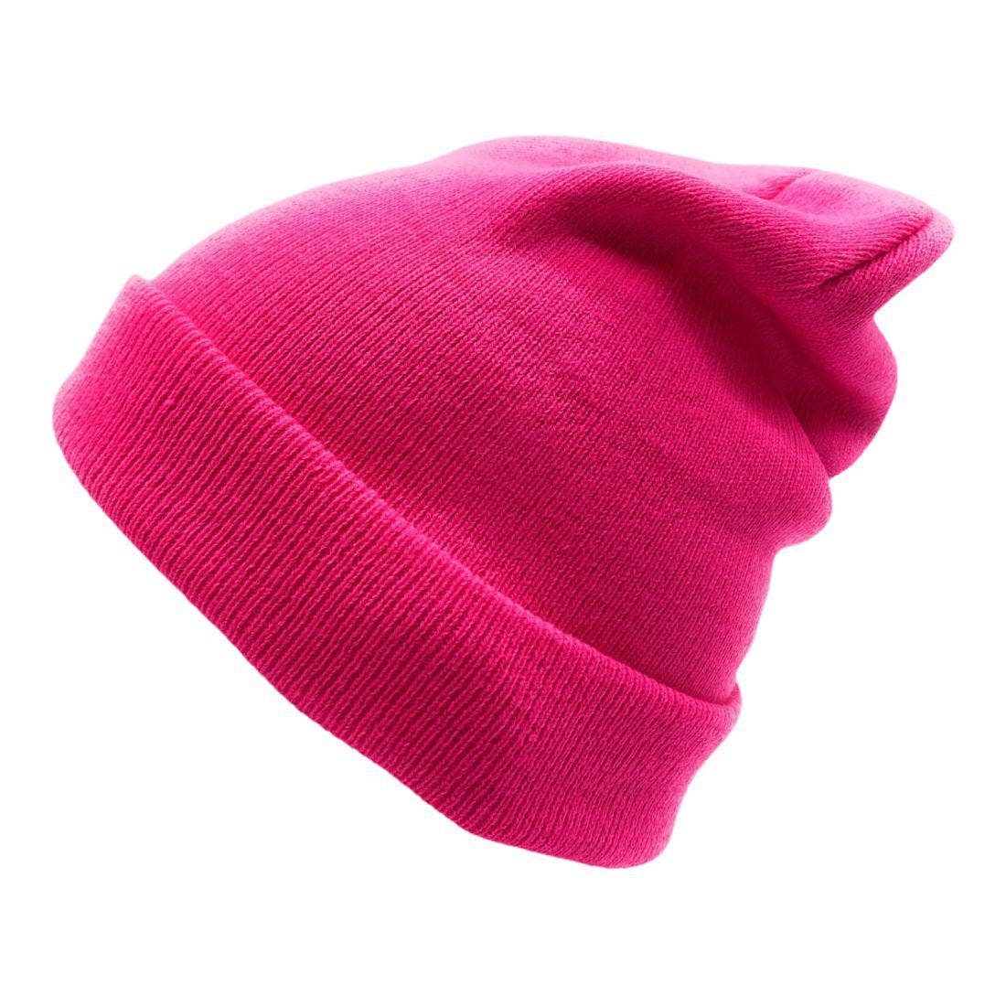 The Park Wholesale - Vente Bonnet – unisexe - Bonnets et bonnets de luge à revers en tricot doux, en vrac, multicolore, uni, blanc, vente en gros33