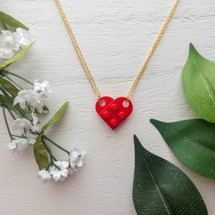 AO Designs LLC - Wholesale Pendant/Charm Necklace - Lego Heart Necklace | Made of real Legos | Valentine