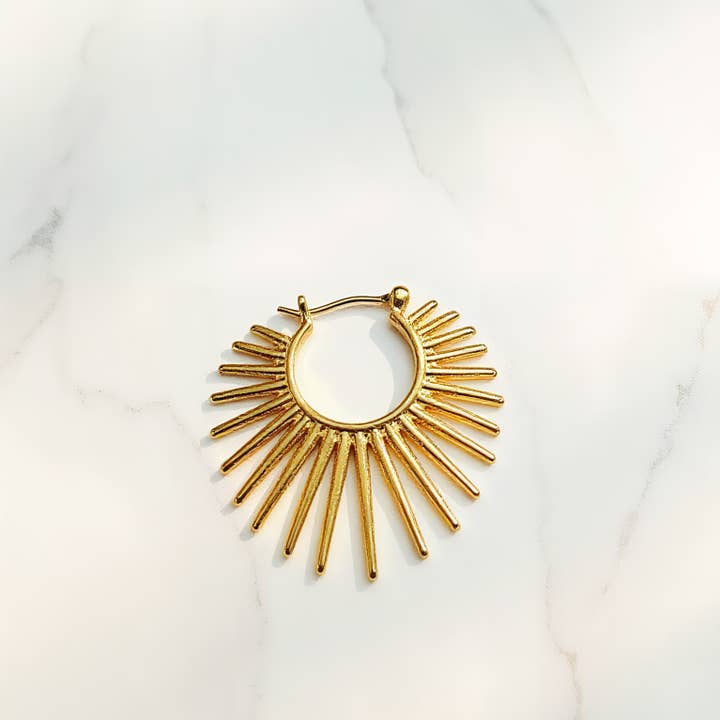 Katinki - Wholesale Hoop Earrings - Exaggerated Punk Rivet Line Hoop Earrings5