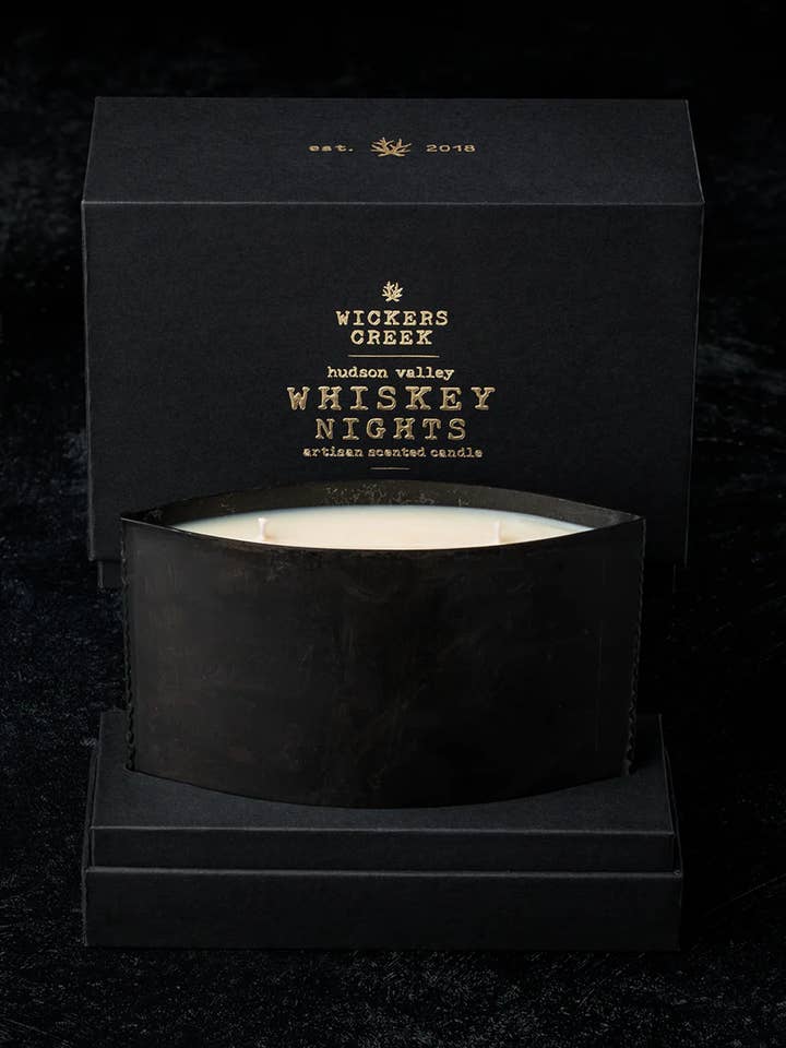 Whiskey Nights Scented Candle for wholesale by Wickers Creek