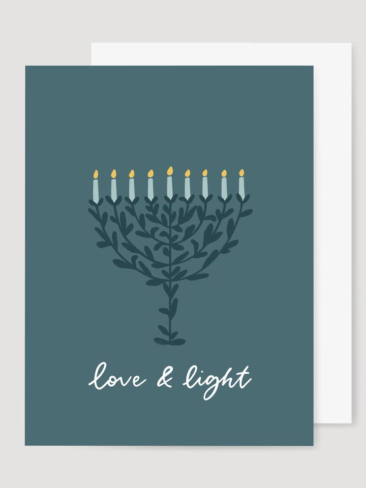 Love and Light Hanukkah Notecard for wholesale by the letters mdn