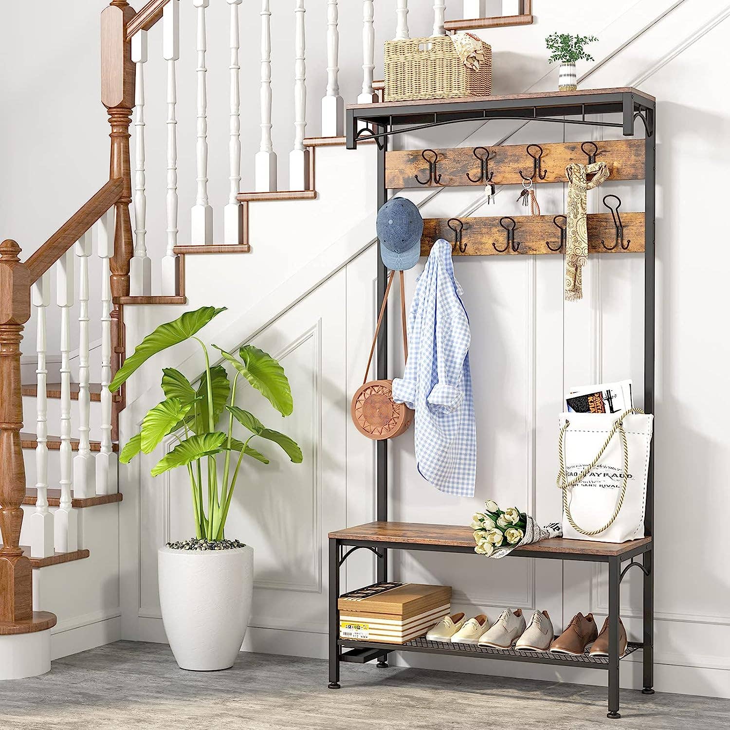 Above Edge – wholesale Coat rack – Entryway Coat Rack Shoe Bench5