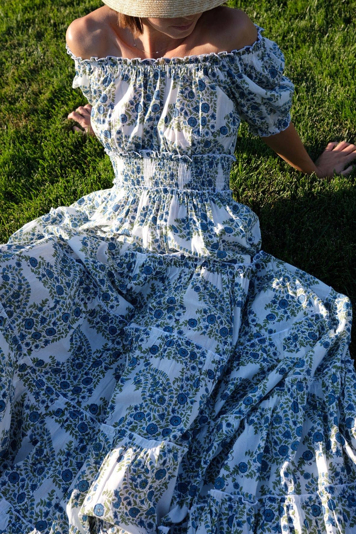 Maison Marigold - Wholesale Dress - Women's - Santorini Maxi Dress Blue/Green 5