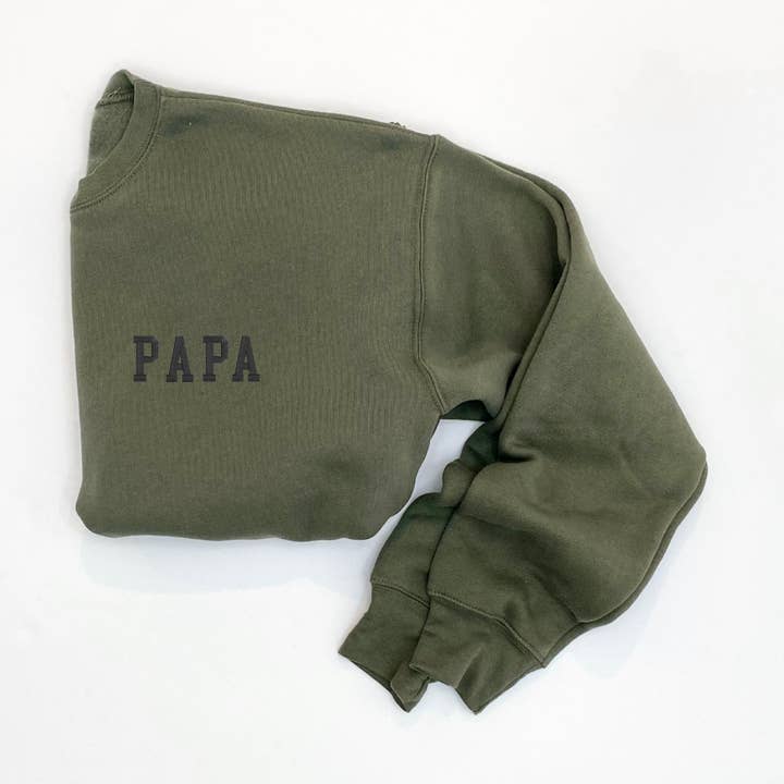 Sudadera de cuello redondo con bordado "Papa" - Pecho izquierdo para venta al por mayor de Merce and Company