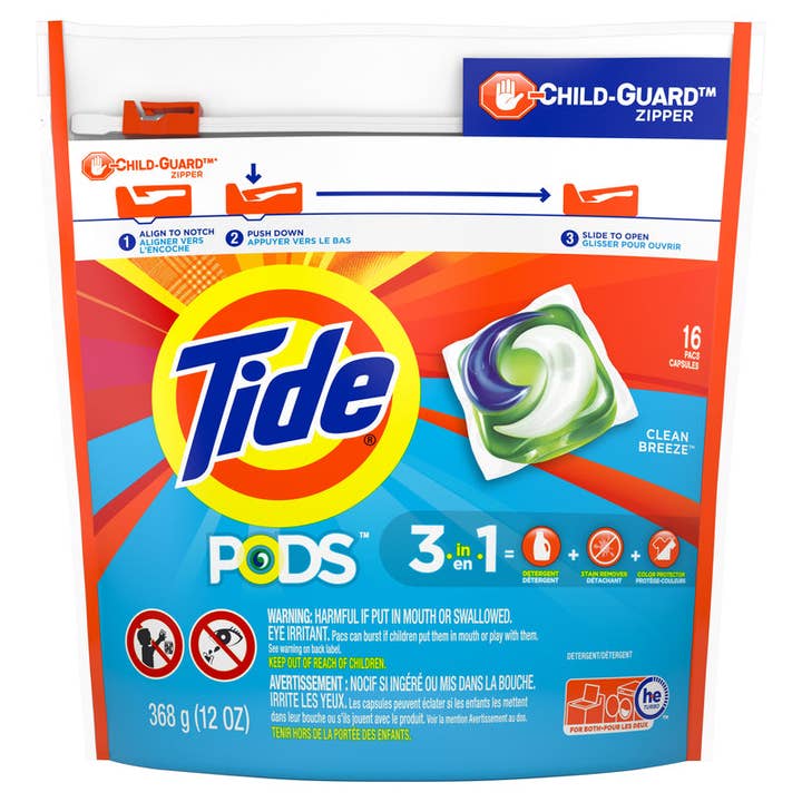 Everyday Supply Co - Wholesale Laundry Detergent Powder/Pods - TIDE - Tide Clean Breeze Scent Laundry Detergent Pod 14 oz