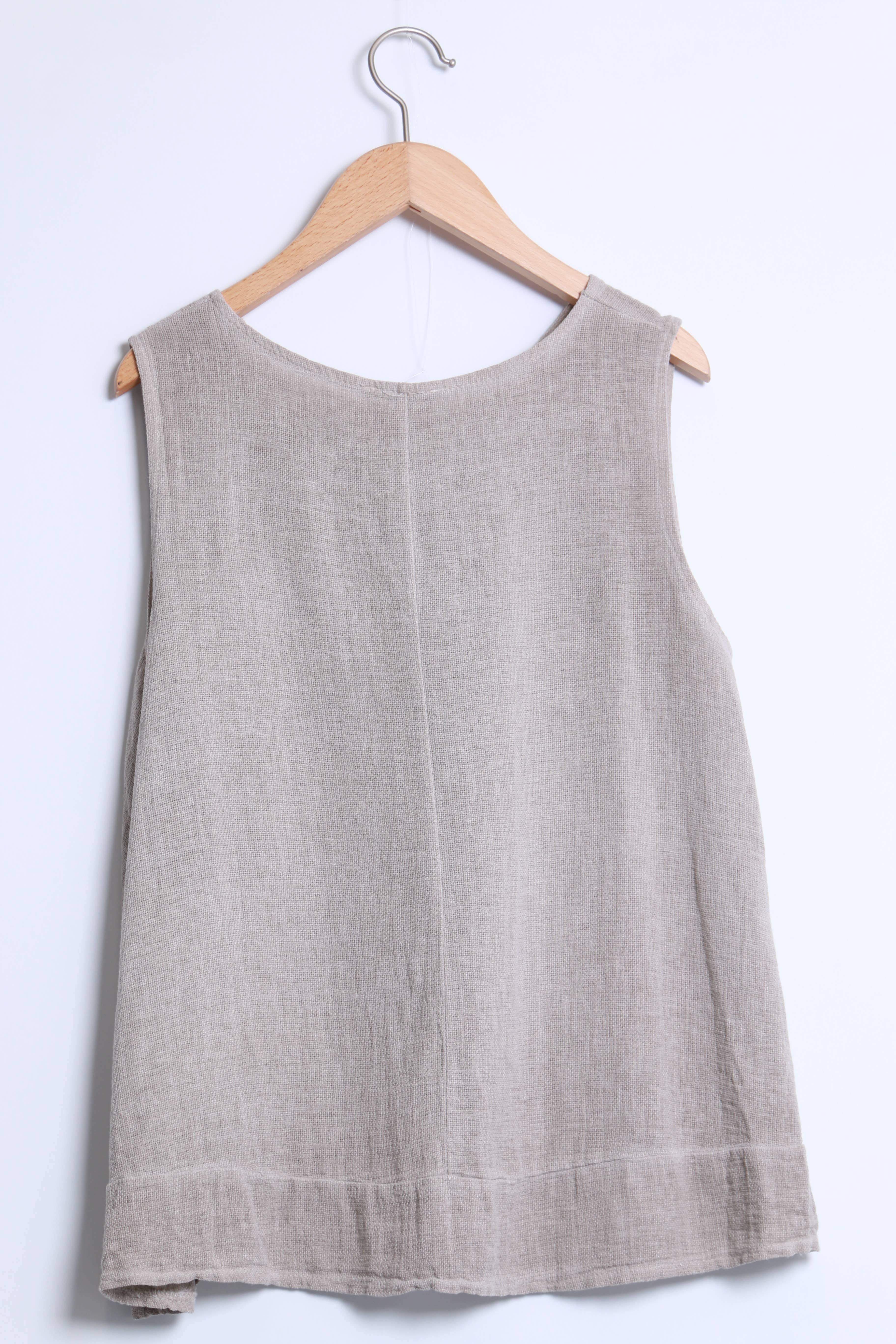 Shyloh - Vendita all'ingrosso Camicetta - Donna - Top ampio senza maniche in lino cotone 158186