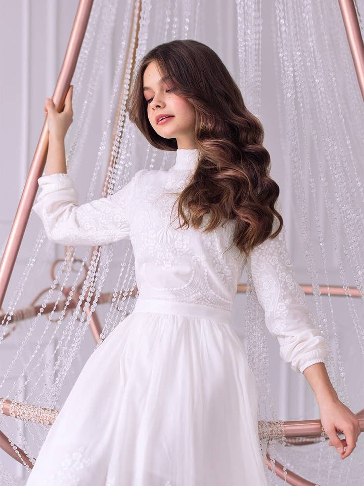 White Pearl Dress for wholesale by Muslima Wear