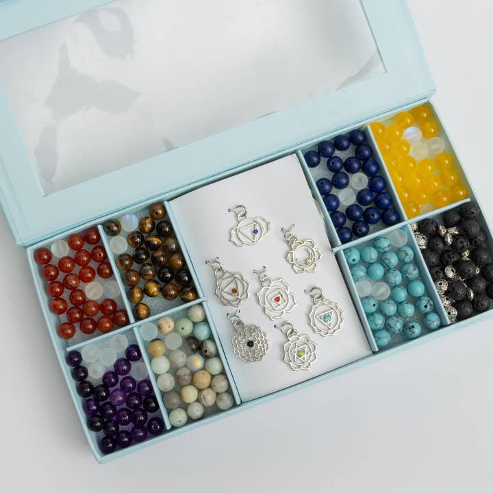 Chakra Stones and Charms DIY Bracelet Gift Set for wholesale by Jewelry Made by Me