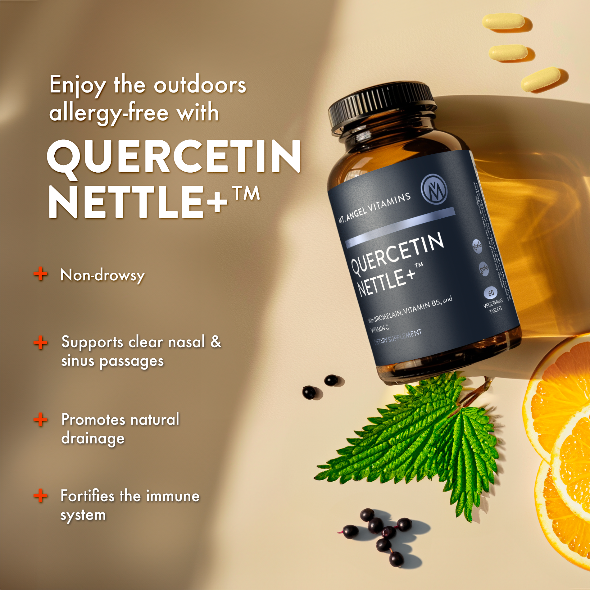 Mt. Angel Vitamins - Wholesale Oral Supplement/Vitamin - Mt. Angel Vitamins' Quercetin Nettle+ - 60 Tablets4