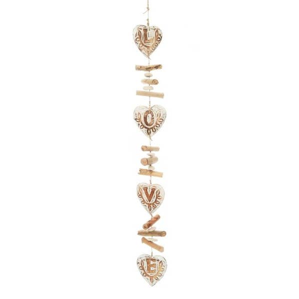 Bamboo Source Tropical Decor - Wholesale Mobile - Wooden Love Heart Strand