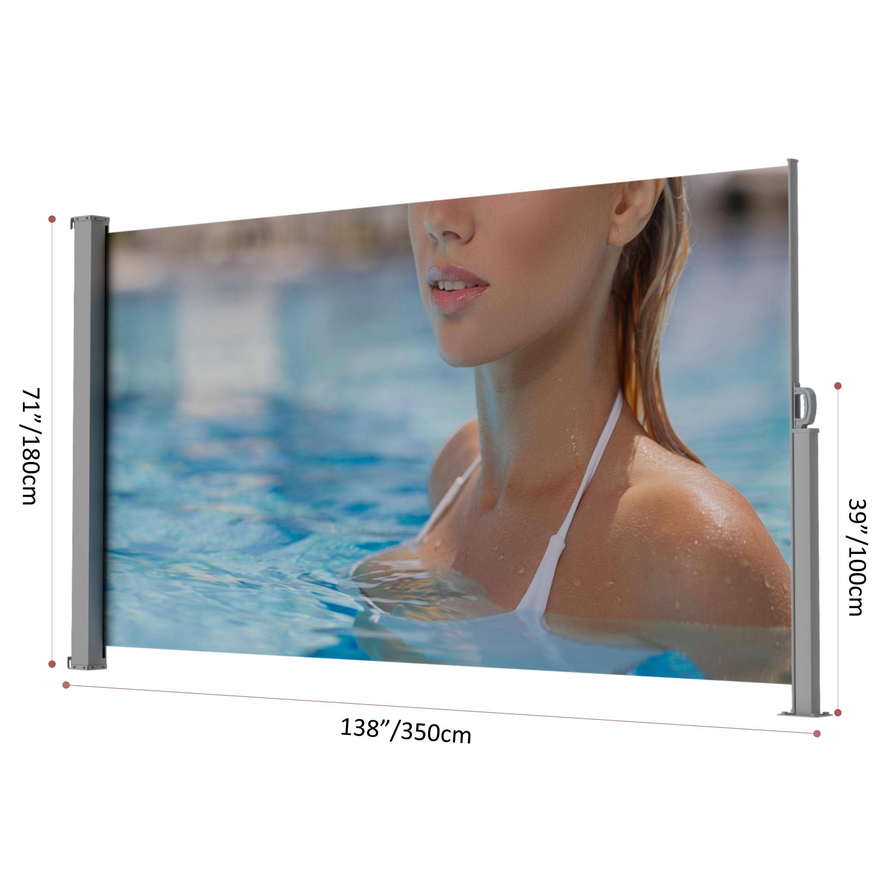 39F Inc. - Wholesale Outdoor Ornament/Decor - 71'x138' Gray Retractable Side Awning - UPF50+4