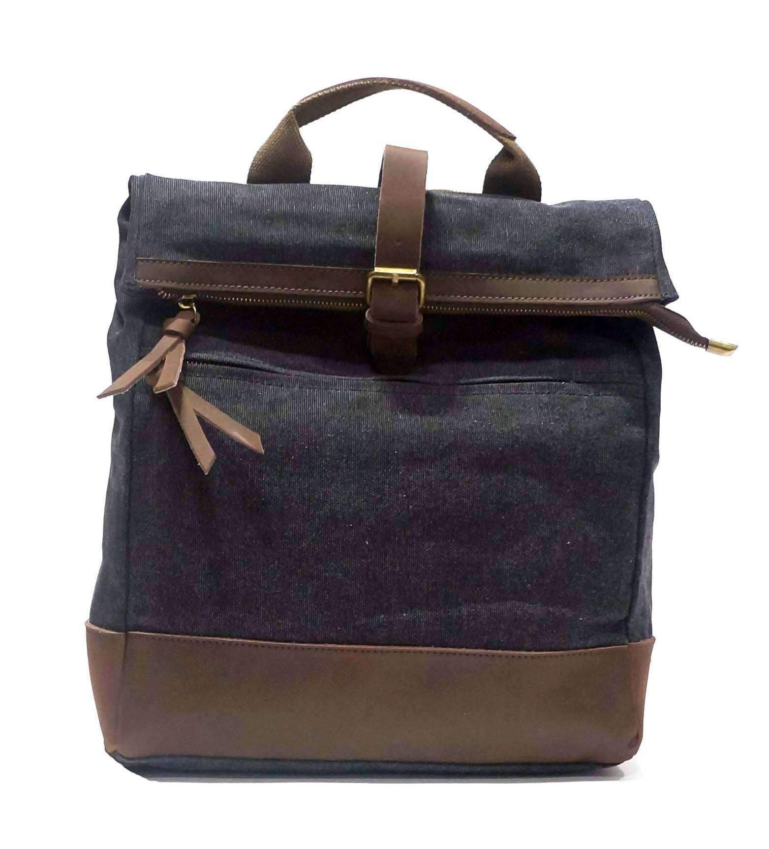 ZEDE PARIS - Vente Sac à dos – unisexe - ECOLE MILITAIRE - Sac à dos en toile et cuir2