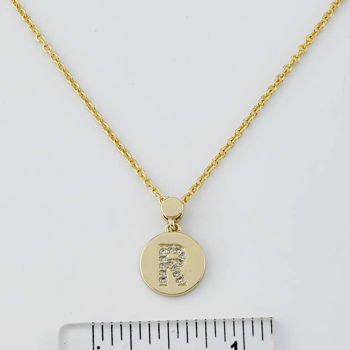 Little Miss Twin Stars - Wholesale Pendant/Charm Necklace - LMTS Classic! Initial Disc Pendant Necklace101