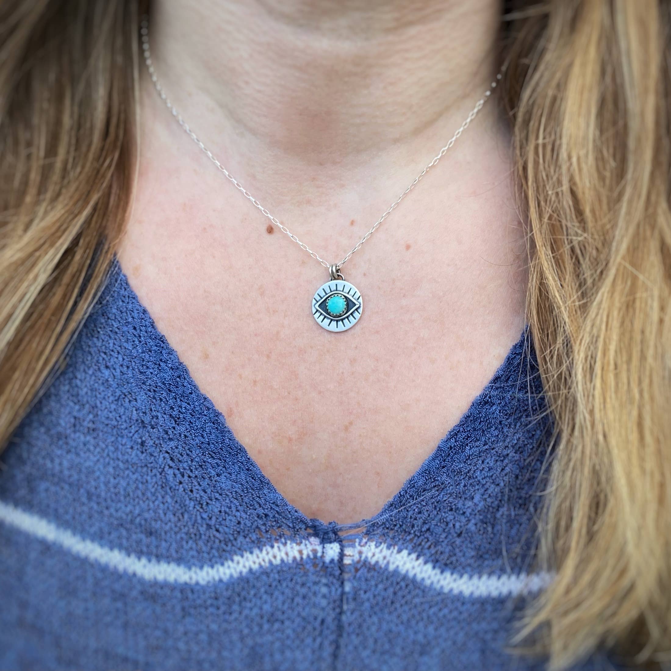 Blue and Blue - Wholesale Pendant/Charm Necklace - Eyeball Necklace - Turquoise8