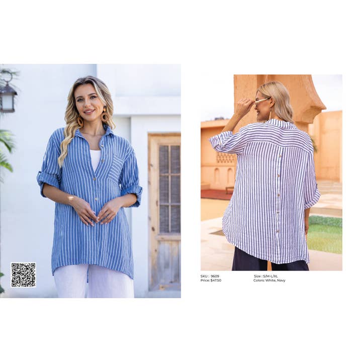 Stripe Detail Top for wholesale by Orange Fashion Village