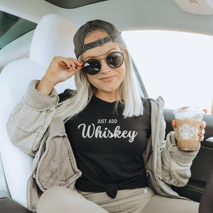 Just Add Whiskey Graphic Tee for wholesale by Bella Me