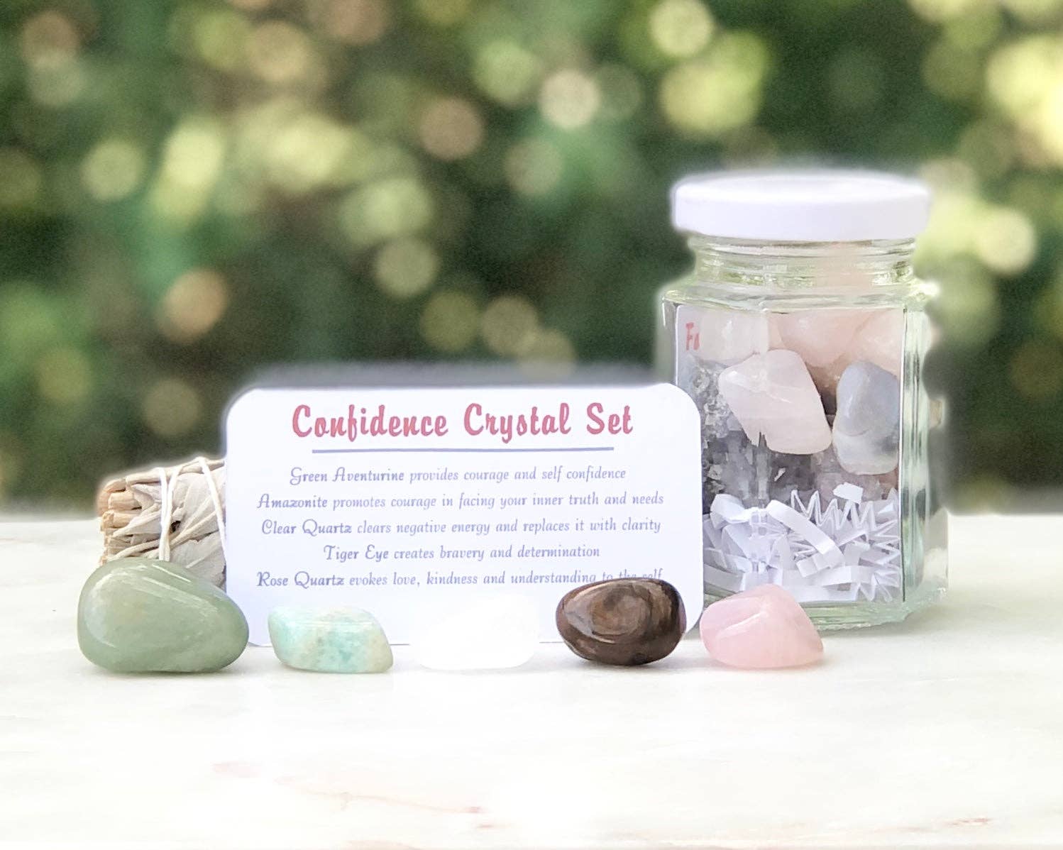 Mindful Intentions® - Wholesale Spiritual Stone/Crystal - Confidence Crystal Set in Jar4