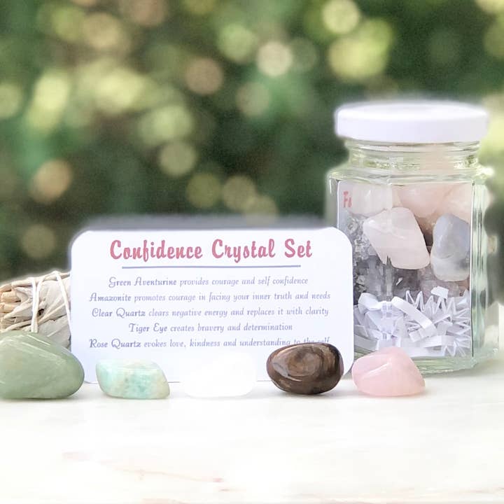 Mindful Intentions® - Wholesale Spiritual Stone/Crystal - Confidence Crystal Set in Jar4