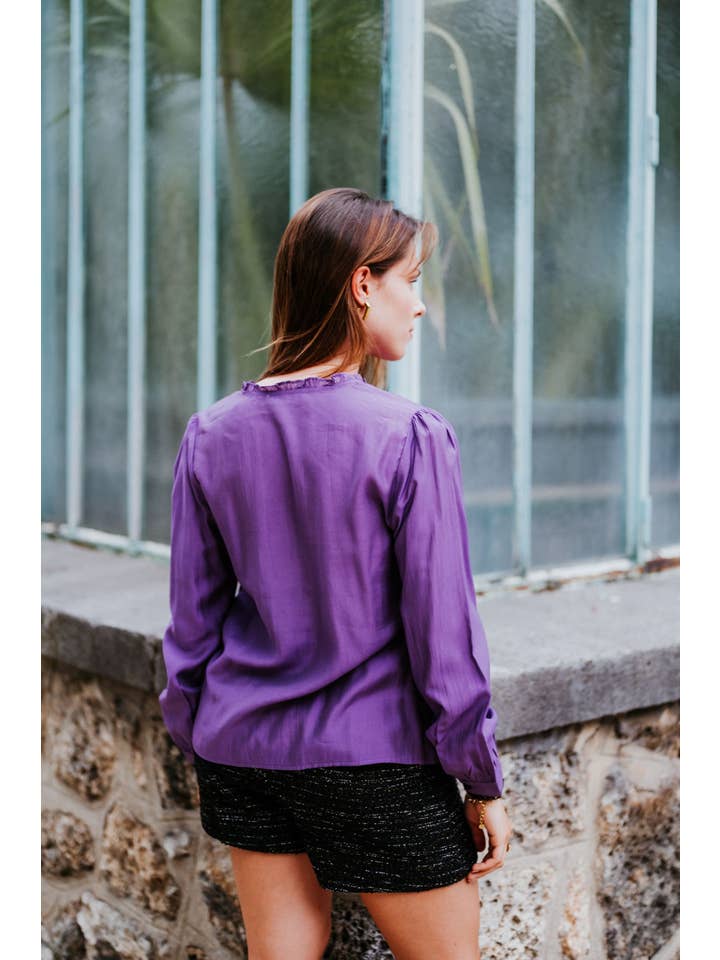 LOVIE & CO - Wholesale Button Down Shirt - Women's - Two-tone shirt, long sleeves SEDUM2