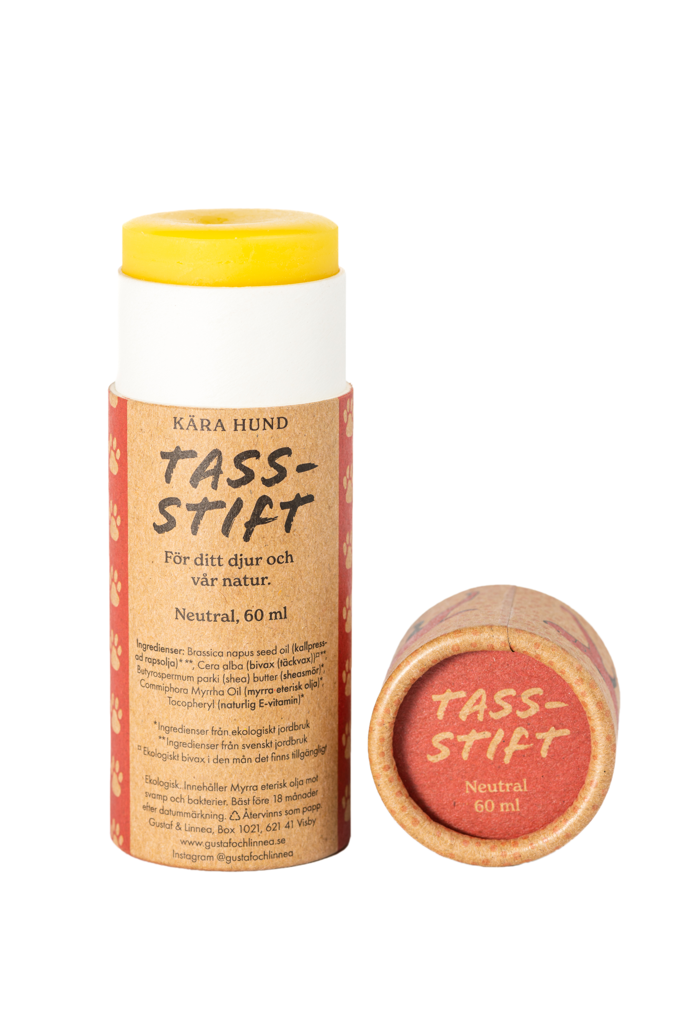 Gustaf och Linnea - Wholesale Pet Paw Protection - Paw stick Myrrh oil in paper packaging2