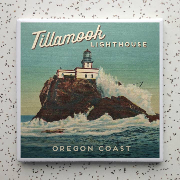 Sous-verre en carrelage du phare de Tillamook pour la vente par Robot Candy