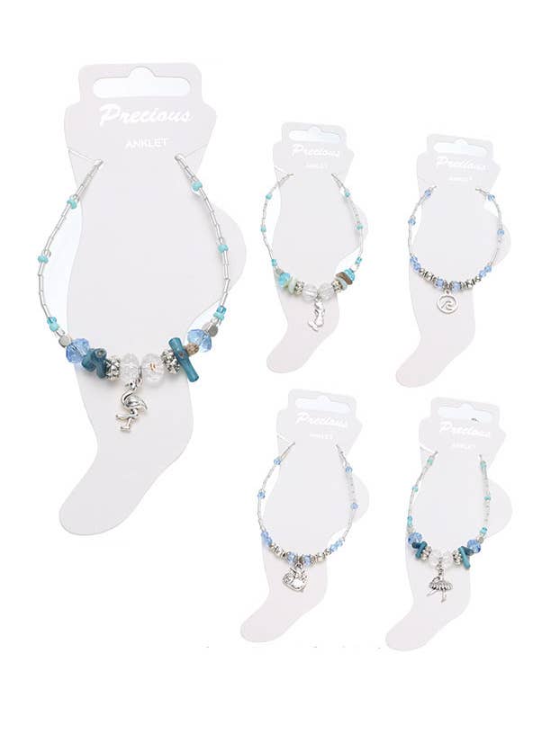 Charmed Liquid Silver Anklets for wholesale by Puka Creations