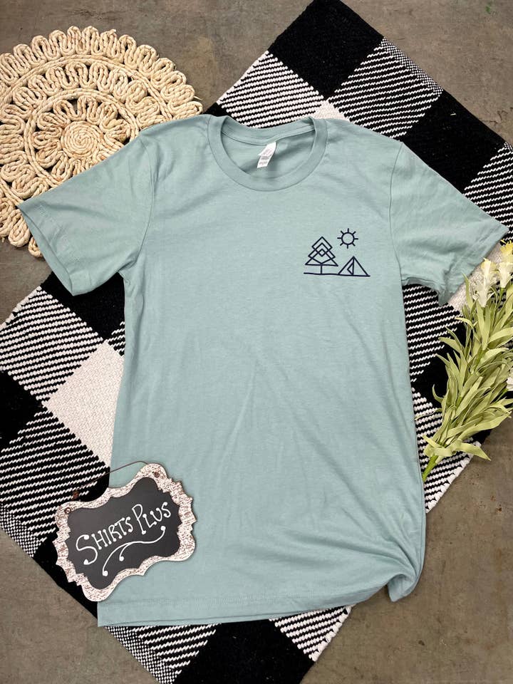 Camping Outdoors Tee for wholesale by Shirts Plus, Inc.