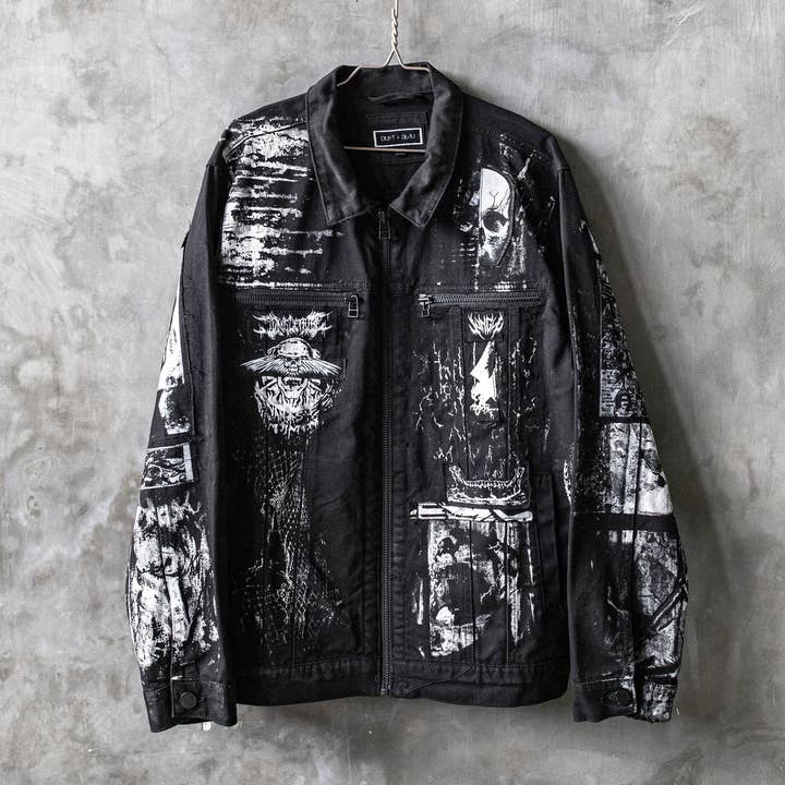 Art City 21: Casaco de Ganga Preto para Homem Único por atacado de JUNGLE TRIBE