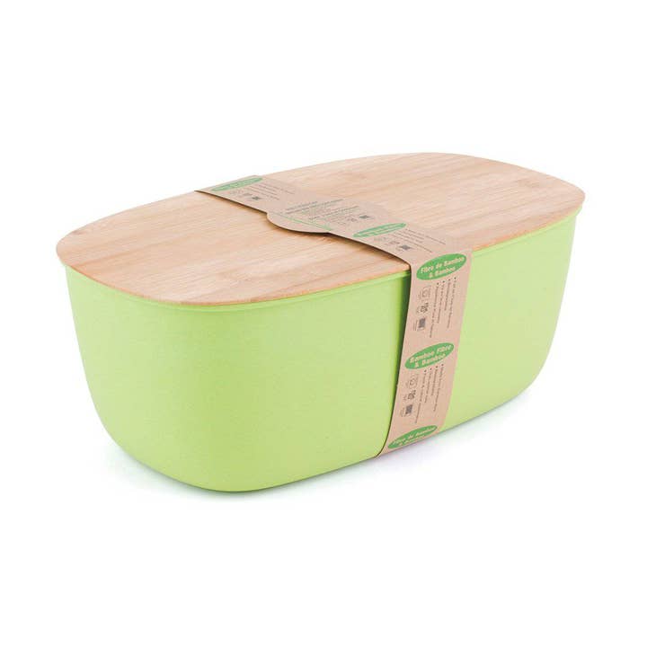 Bamboo fiber Large Bread Bin with Reversible lid -Green Bin for wholesale by Peterson Houseware & Artwares US