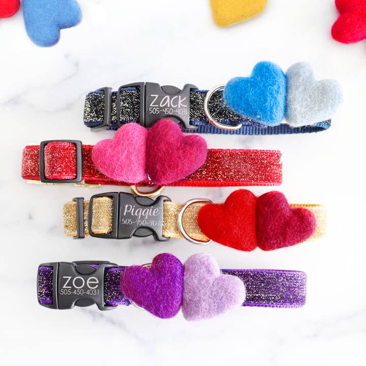 Mimi Green - Wholesale Pet Collar - Dog - We Heart You Dog Collar Accessory (Double) 7 Color Combos7