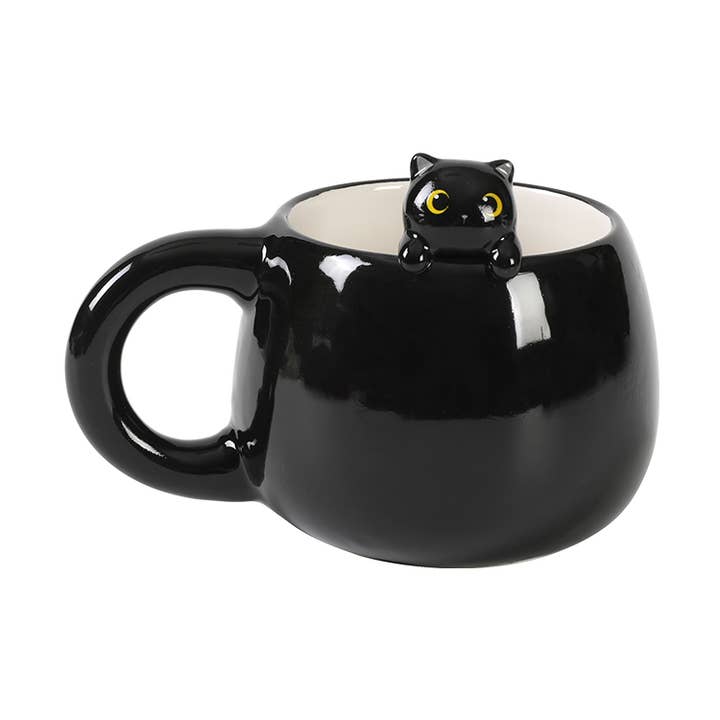 Ceramic Mug with Black Cat Charm for wholesale by I-Total, I-Drink